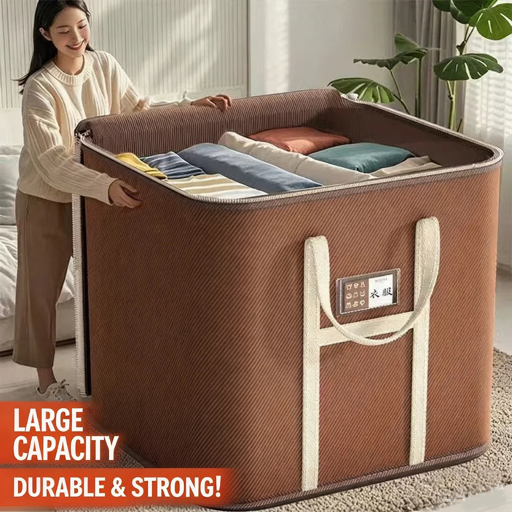 Extra Large Capacity Quilt Moving Storage Bag Dustproof Clothes & Blanket Packing Sack for Home Use Heavy Duty & Foldable Qme