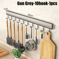 Kitchen Storage Rack Aluminum Alloy Hook Rack Wall Mounted Kitchen Utensil Storage Rack Bathroom Robe Towel Hanger Qme 10 hooks