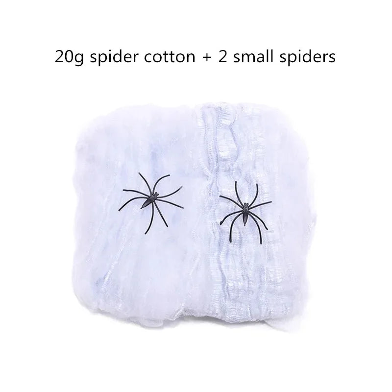 Big Plush Spider Halloween Decoration Scary Lifelike Plush Spider Cobweb Ghost Festival Prop Haunted House Garden Party Decor Qme 20g Spider cotton