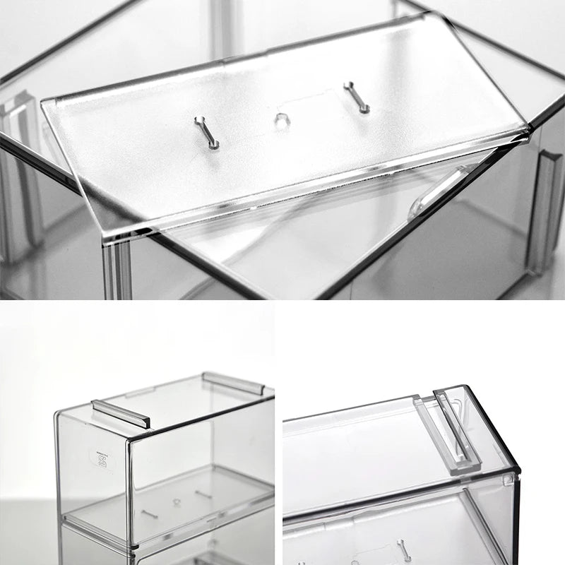 Double Layer Small Scale Car Model Display Box Transparent Dustproof Qme