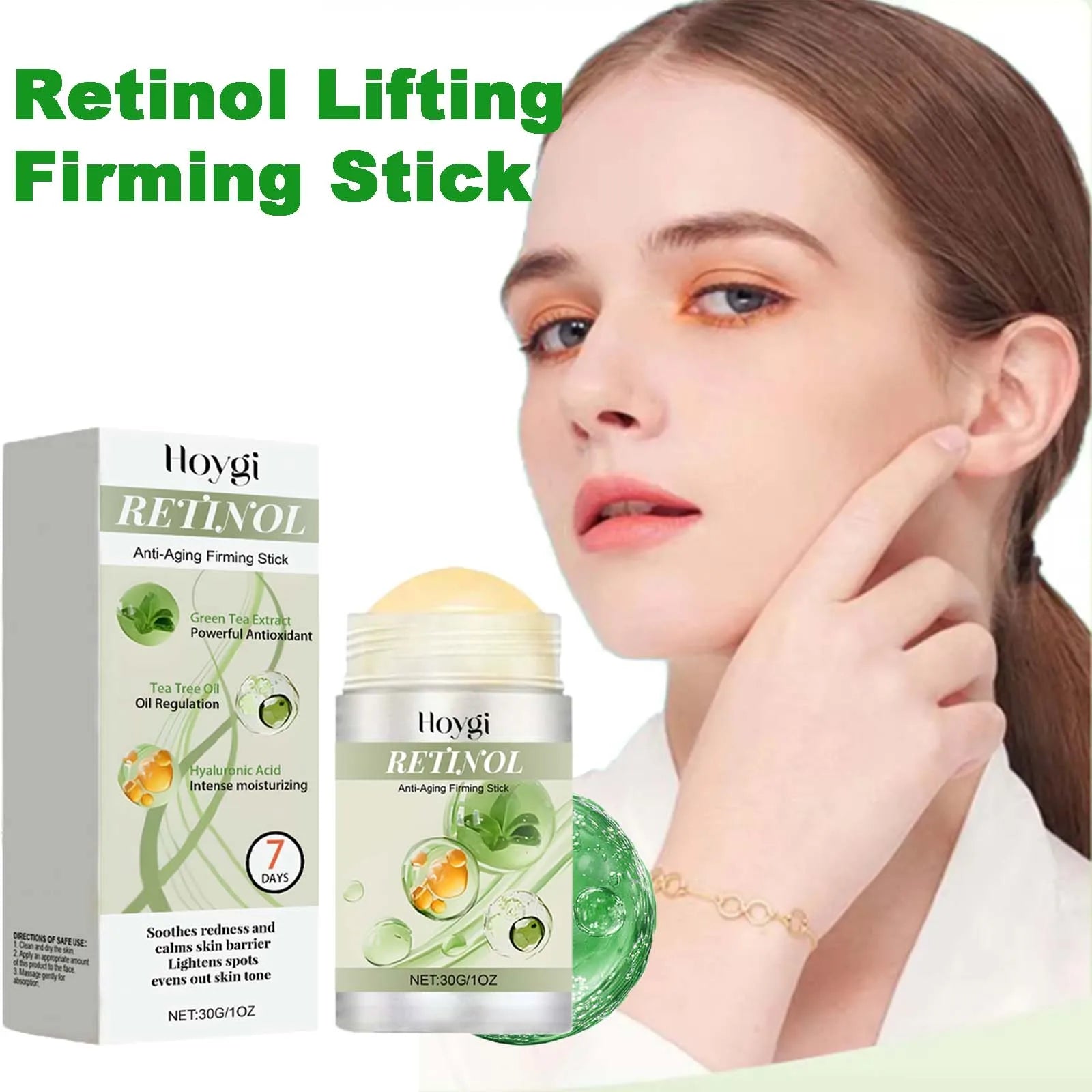 Retinol Anti-Aging Firming Stick Tightening Lifting Serum Stick Smooth Wrinkles Improves Skin Elasticity Hydration Brighten Skin Qme
