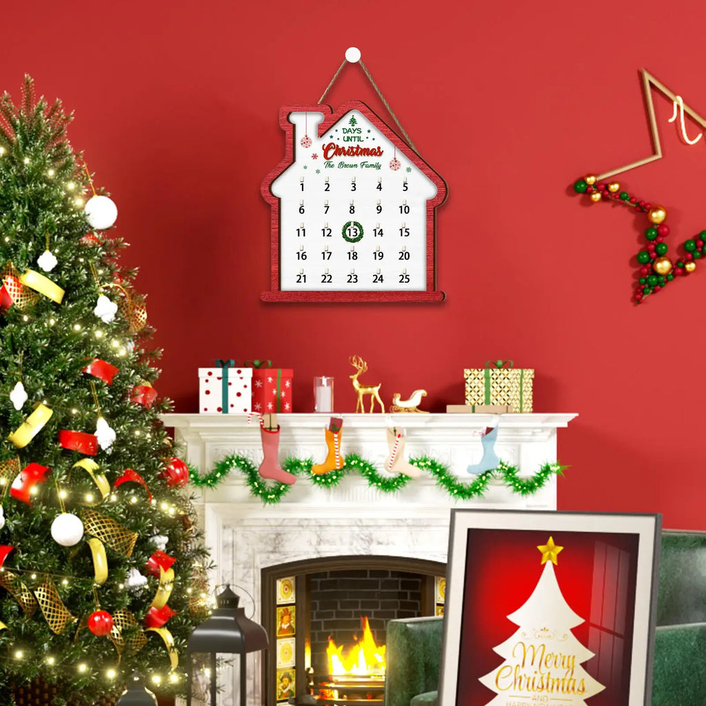 Christmas Calendar Advent 2025 Sign Home Decor Countdown Ornaments Qme