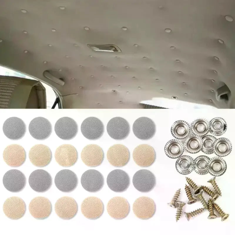Auto Roof Retaining Buckle Headliner Repair Button Fabric Metal Rivet Qme