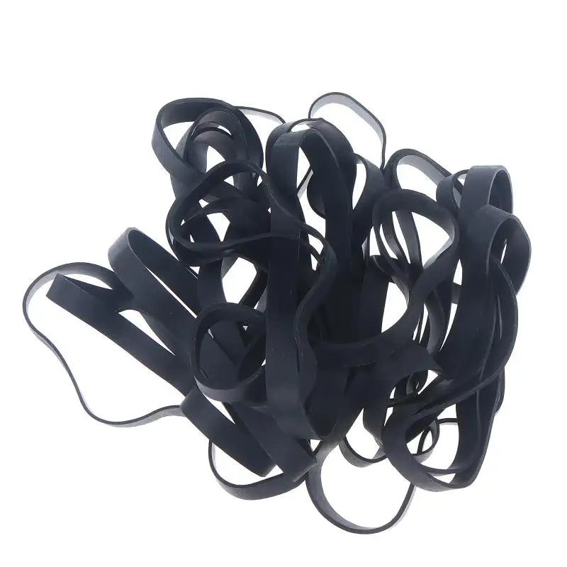Black Rubber Bands Large Stretchable Elastic Ring Office Stationery Qme