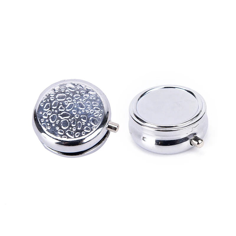 Travel Metal Pill Box Organizer Medicine Container Compartment Qme