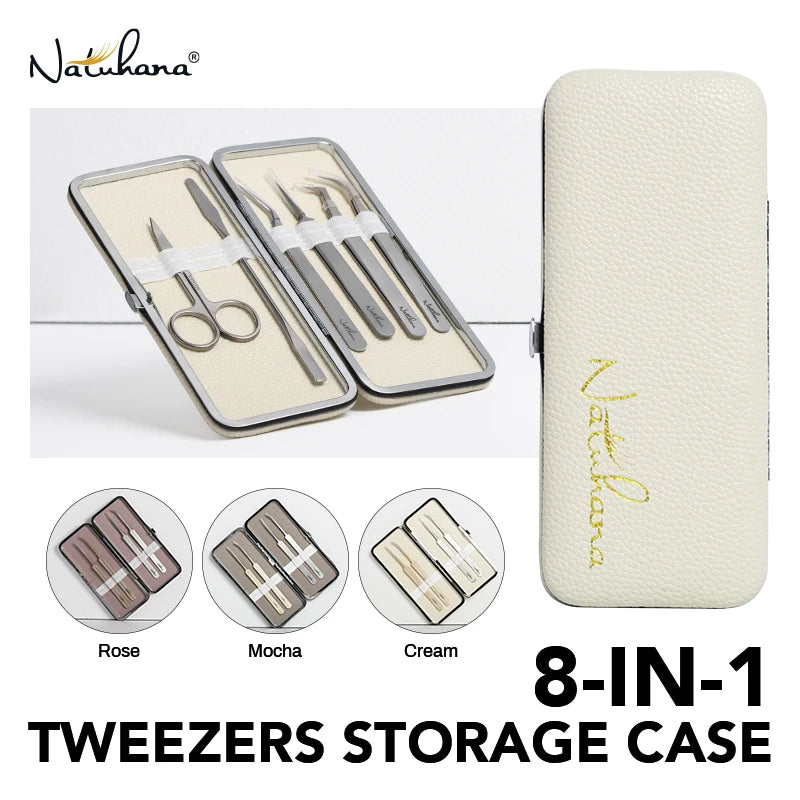 NATUHANA Tweezers Case Eyelash Extension Makeup Protection Box Lash Qme