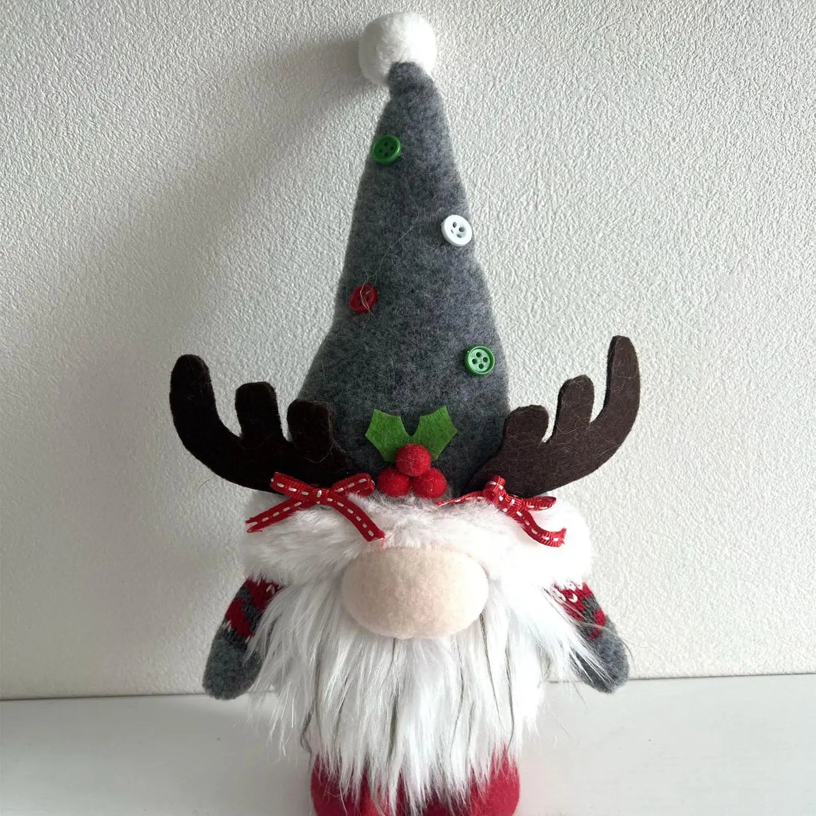 Christmas Gnomes Decorations Figurines Antlers Small Cute Holiday Qme