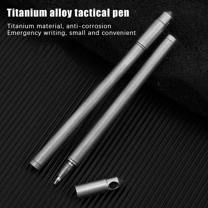 Miniature Titanium Ballpoint Pen EDC Gadget Keychain Outdoor Qme Default Title