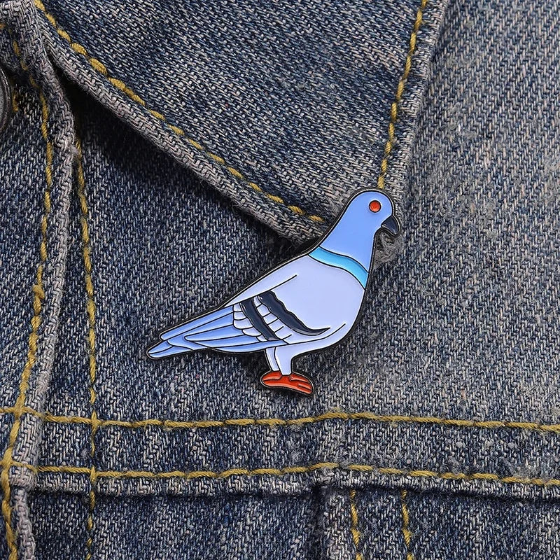 Cute Pigeon Enamel Pin Cartoon Bird Brooch Funny Peace Pigeon Lapel Pin for Bag Badge Fashion Jewelry Gift for Kids Friends Qme