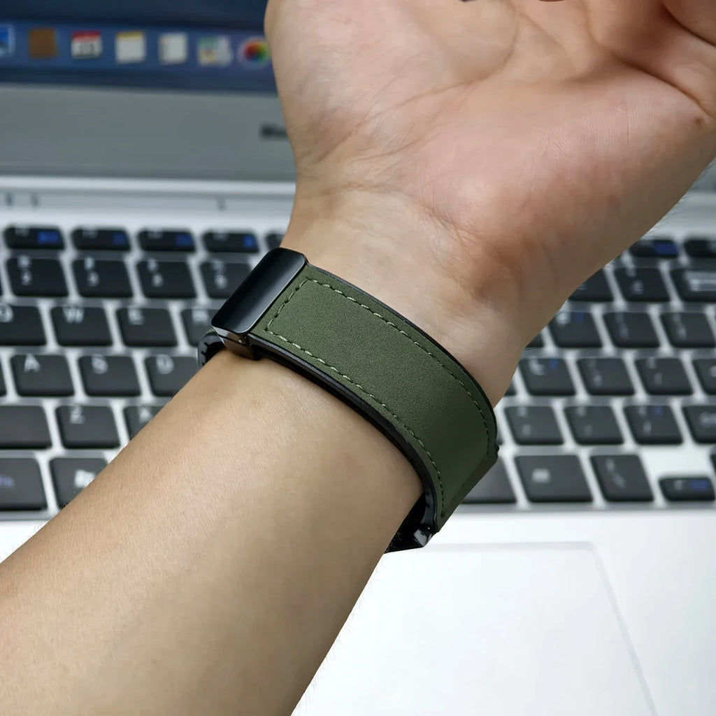 20mm Quick fit Leather Band for Samsung Galaxy Watch 6 5 4 40 44mm watch 5 pro 45 for 6/4 classic 43 47mm 42 46mm No Gaps Strap Qme