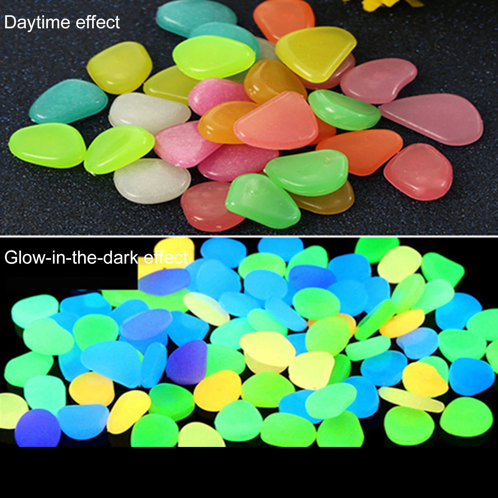 200-1000 Pcs Luminous Rock Stone Luminous Dark Garden Pebbles for Sidewalk Fish Tank Decoration, Aquariums, Fish Tanks Loom Qme