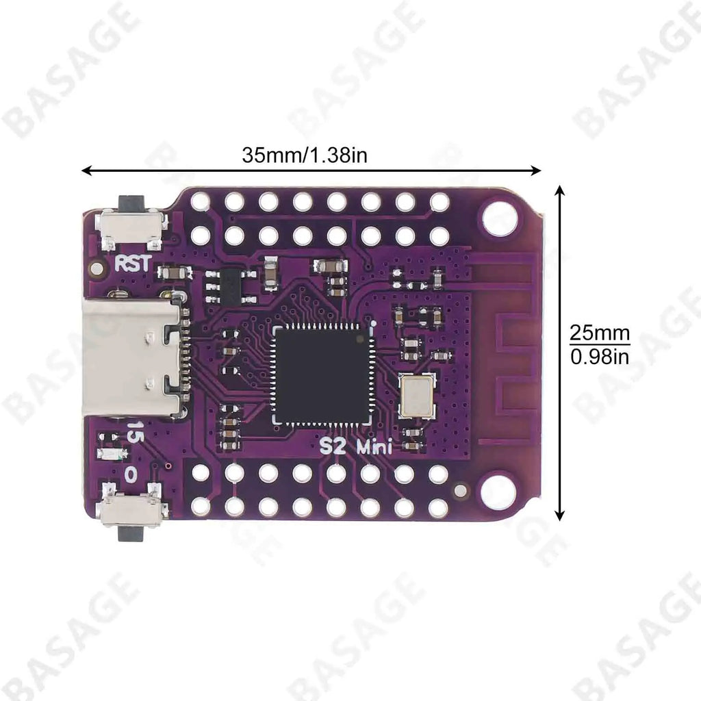 ESP32 S2 Mini V1.0.0 - LOLIN WIFI IOT Board based ESP32-S2FN4R2 ESP32-S2 4MB FLASH 2MB PSRAM MicroPython Arduino Compatible Qme