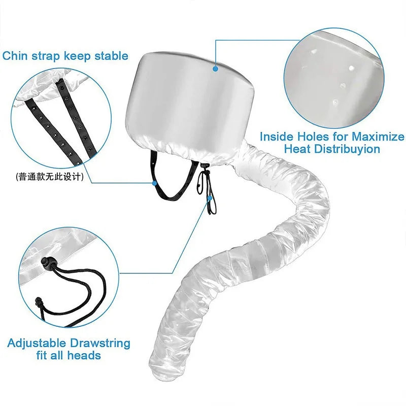 Portable Hair Bonnet Dryer Cap Gorro Secador Touca Difusora Steamer Qme
