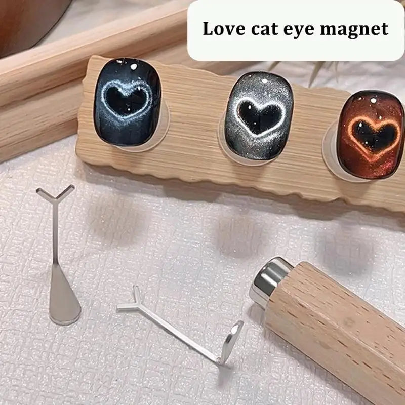 Y-shaped Nail Magnet Tool Creating Heart Ingot Patterns Cat Eye Art Qme