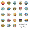 Retro Global Terrain Map Stickers decorating luggage, notebooks, water cups, envelopes and skateboards, junk journal supplies. Qme A
