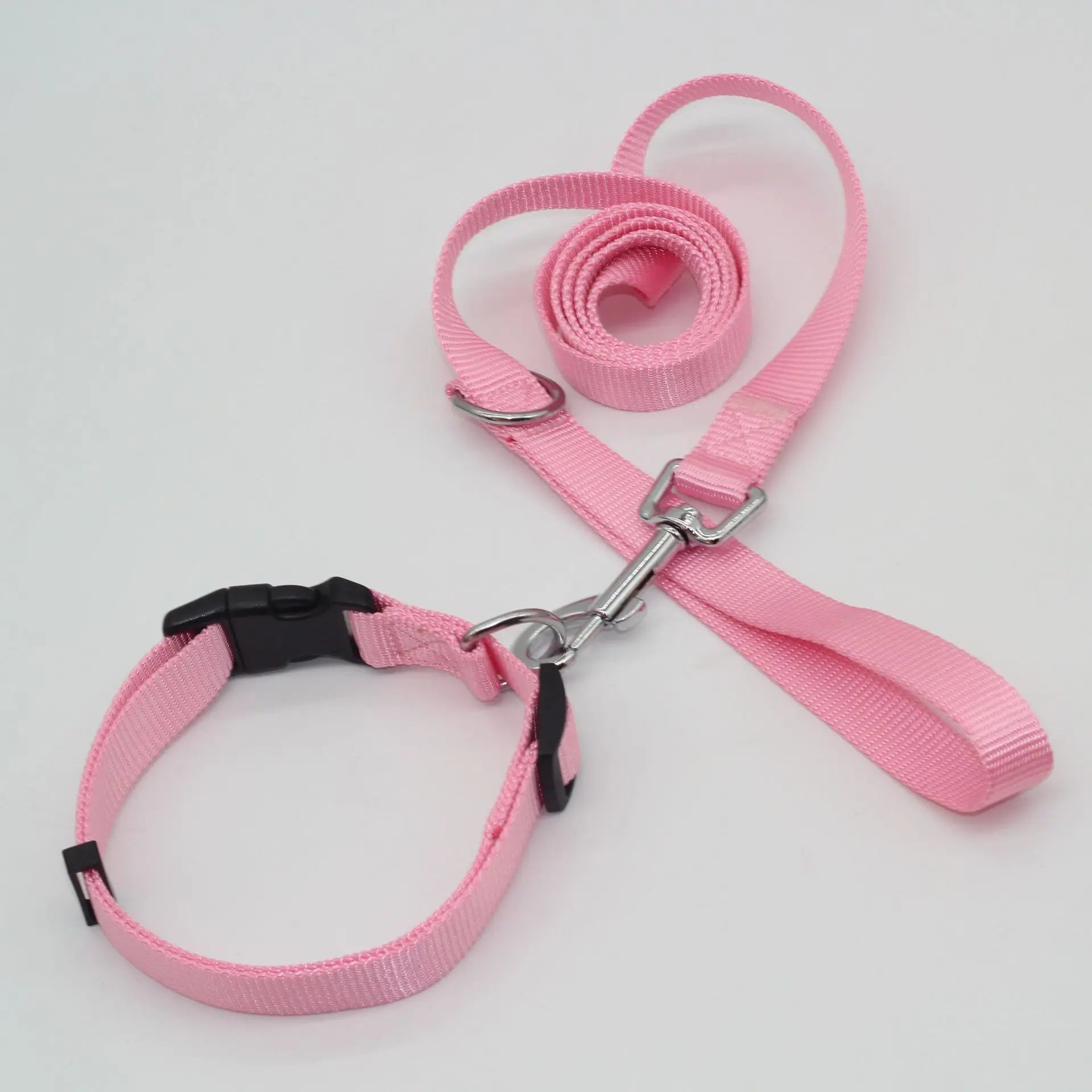 B 2/3Pcs Solid Nylon Dog Harness Collar Leash Set, Adjustable Breathable Traction Kit For Dogs Daily Walking Training Qme