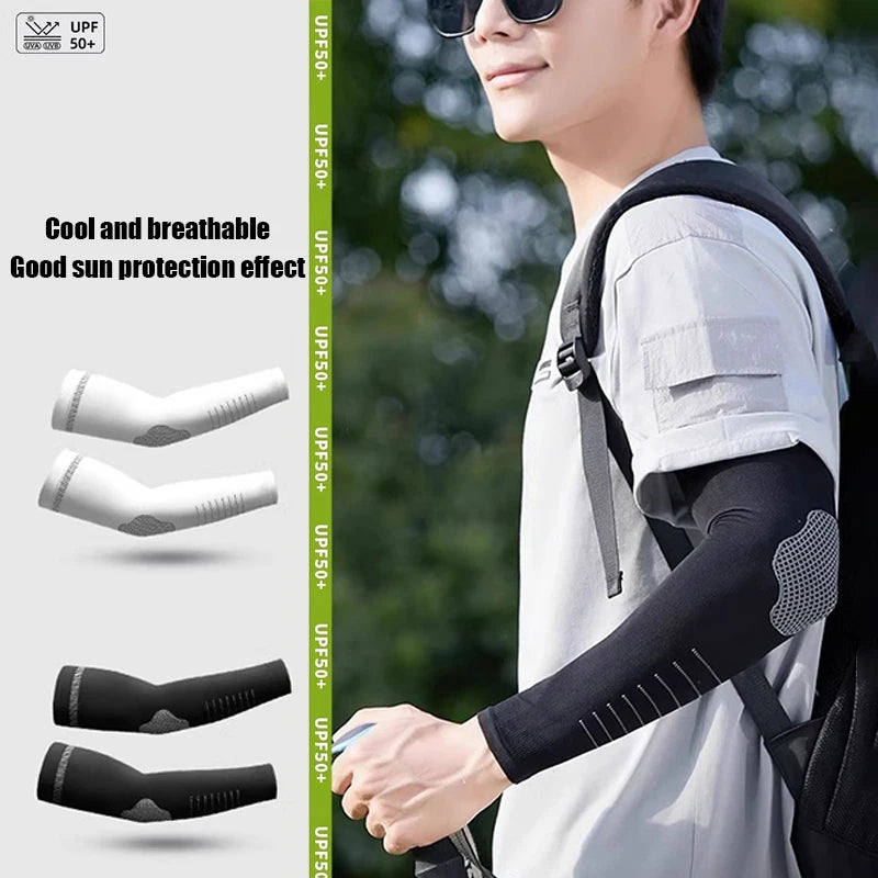 Ice Sleeves Men's Sun Protection UV Long Loose Summer Sports Cycling Qme