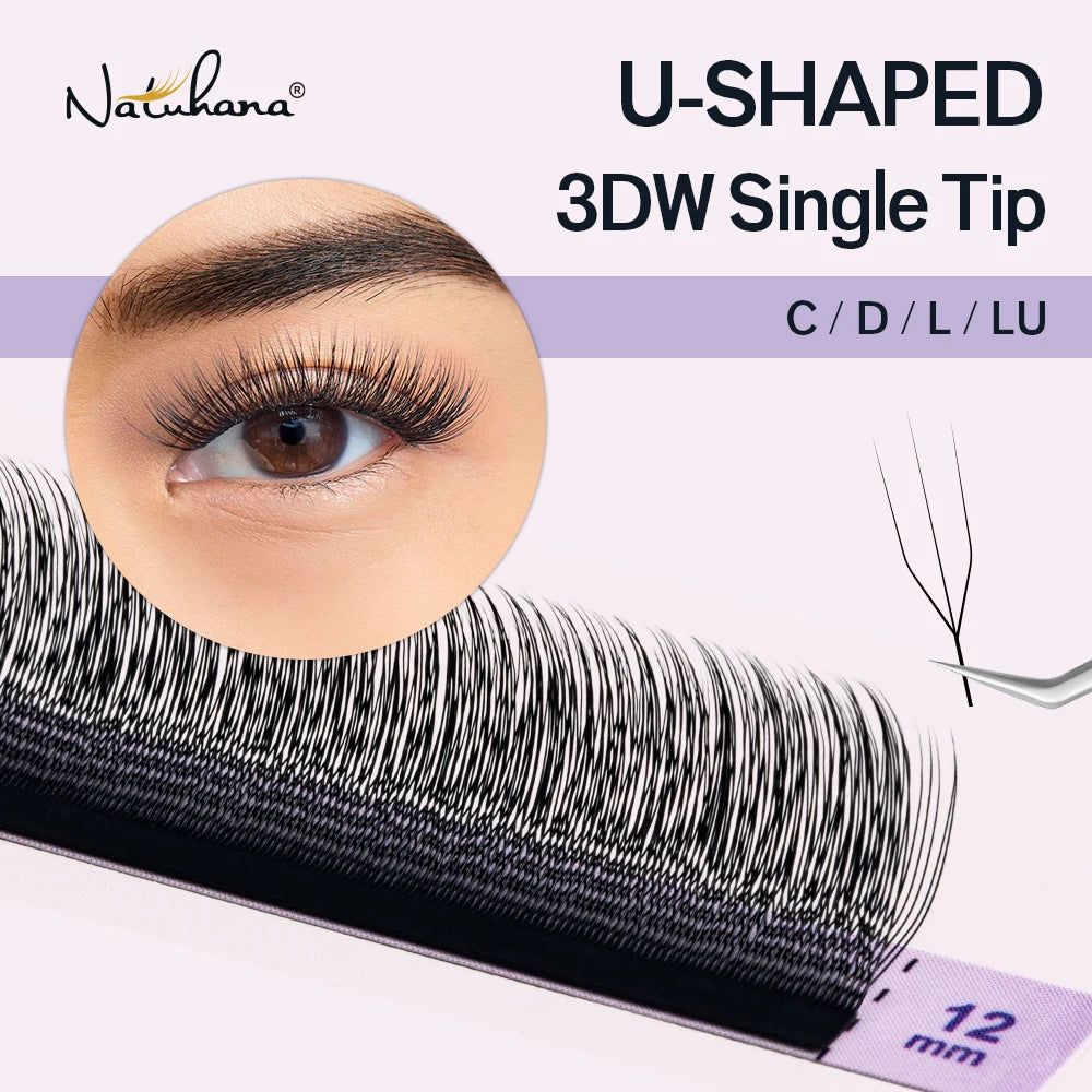 NATUHANA U Shaped 3D 4D 5D Eyelash Extension YY Lashes Soft Premade Qme