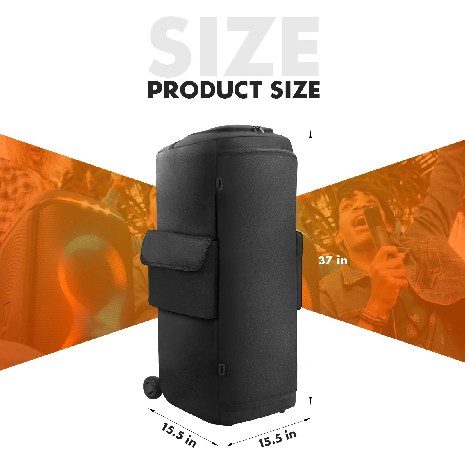 For JBL Partybox 720 Portable Speaker Dust Case with Mic Pocket Padded Speaker Protective Cover Wear-Resist Speakers Accessories Qme