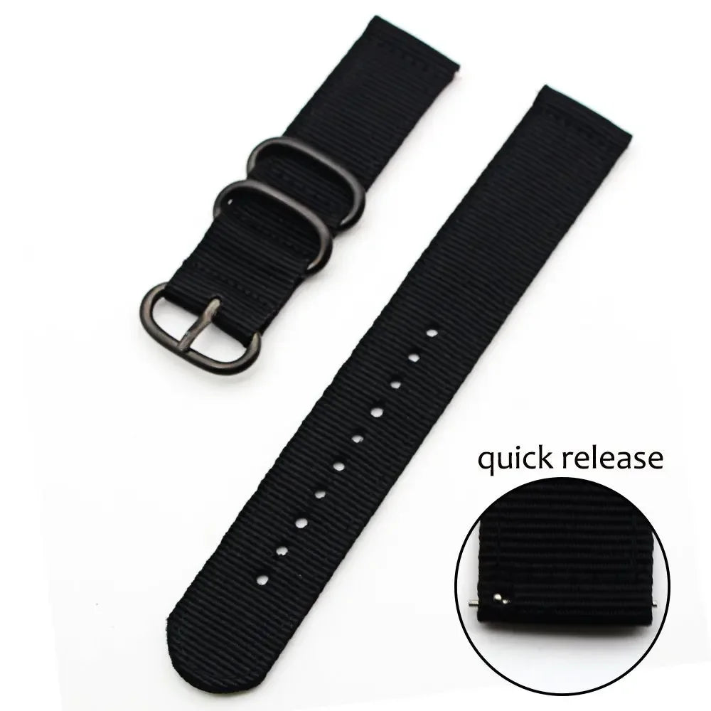 18mm 20mm 22mm 24mm Nylon Fabric Watch Bands Sport Strap For Samsung Galaxy Watch 3 Band Bands Amazfit GTR GTS Huawei GT2 Qme