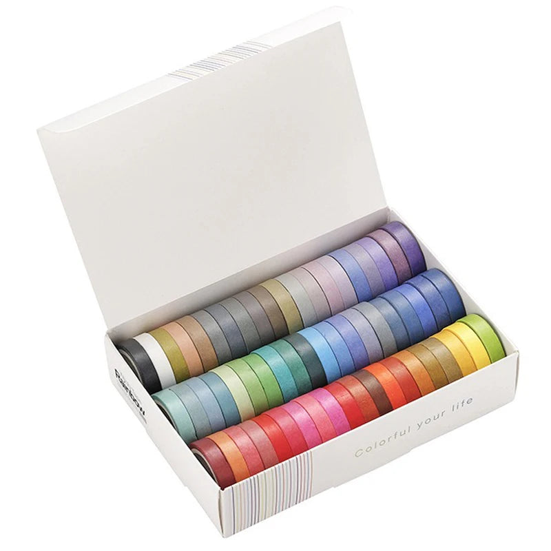 Rainbow Colored Washi Tape Set 8mm Skinny Masking Tapes For Scrapbooking Journaling Planner Notebook Decoration 60 Rolls Qme 60 Rolls