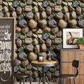 Self-adhesive Wallpaper Brown Stone Brick Fireplace Kitchen Qme Brown 10mx45cm