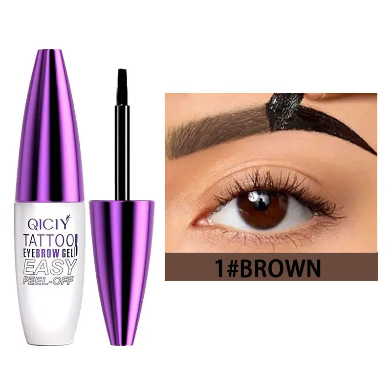 Tear Off Eyebrow Gel Waterproof Sweat Proof Available Four Colors Qme 1 BROWN