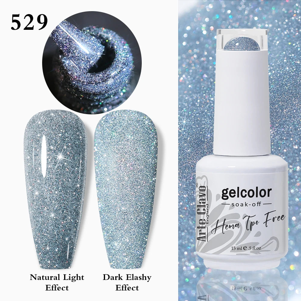 Arte Clavo Crystal Crushed Diamond Pink Blue Gel Nail Polish 2026