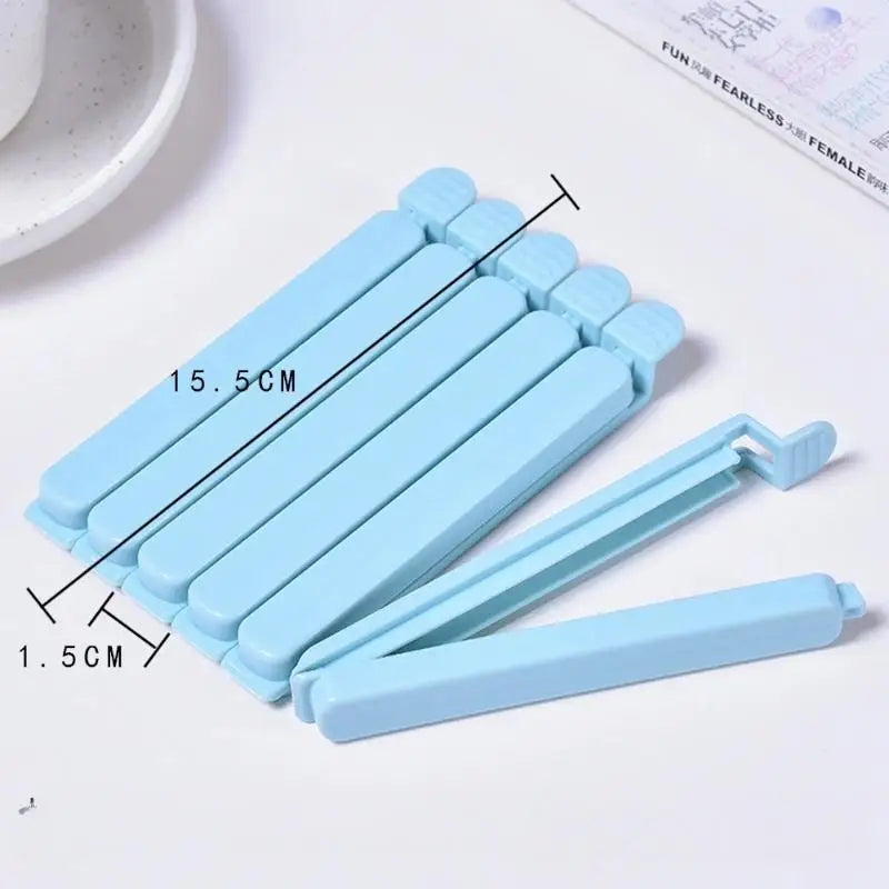 10Pcs Food Bag Sealing Clips Plastic Bag Colorful Sealing Clips For Kitchen Snack Coffee Potato Chip Food Storage Bag Qme Blue