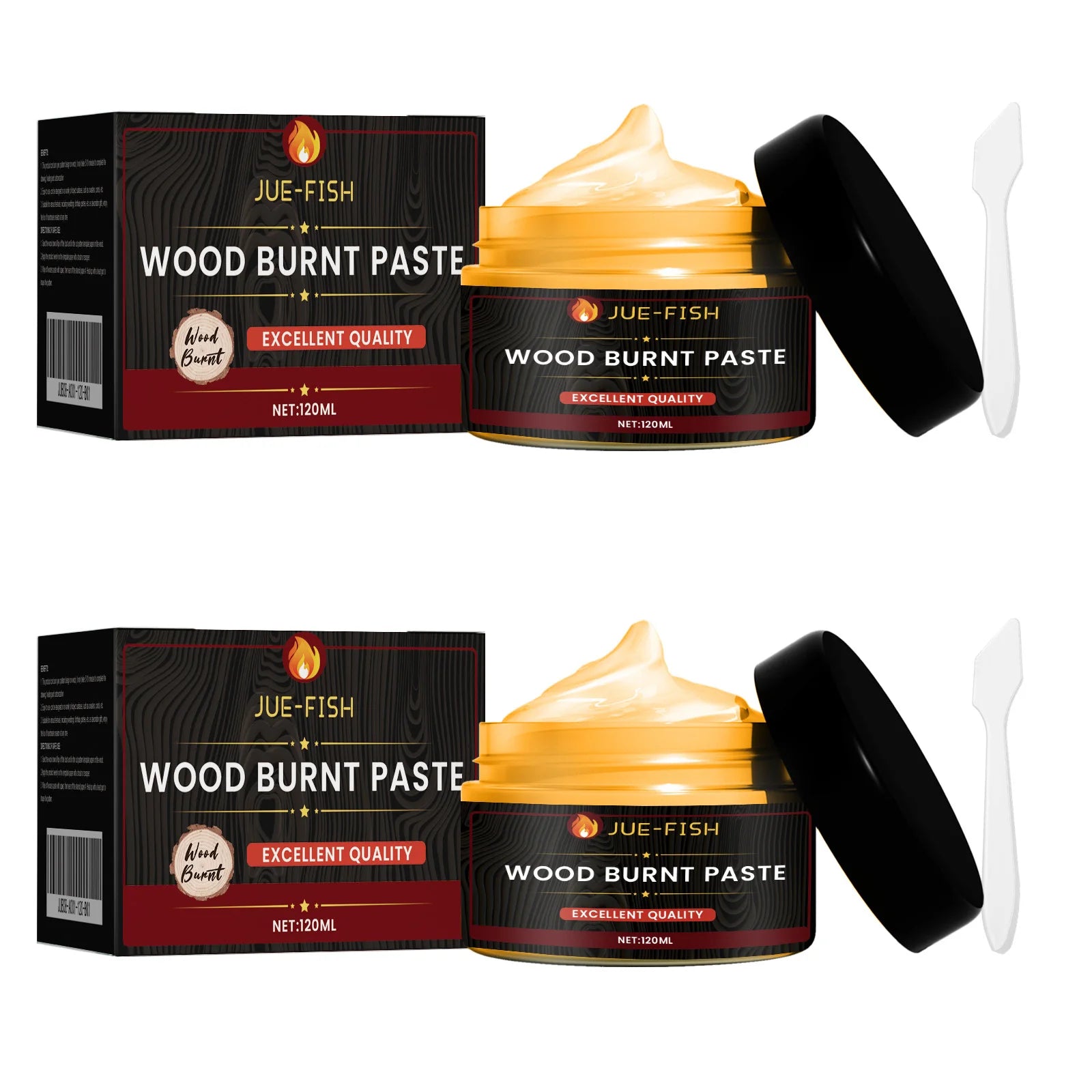 Original Wood Burning Paste Quickly Shaping Patterns Inspiring Artistic Creativity Easy to Use DIY Pyrography Wood Burning Cream Qme 2 x 120ml Boxed