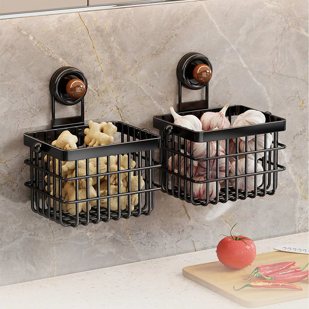 Sponge Holder For Kitchen Sink Wall-Mounted Shelf Waterproof Suction Cup Bathroom Organizer For Cotton Tissue Kitchen Countertop Qme