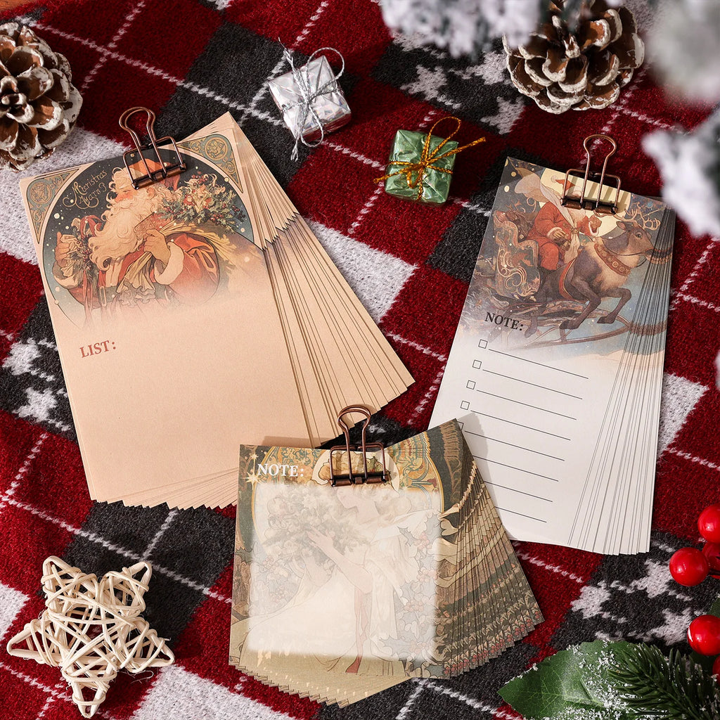 Christmas Stationery Gift Box Stickers+Paper Sheets for Scrapbooking Journal DIY,Planner Collage Diary Decoration Supplies Qme