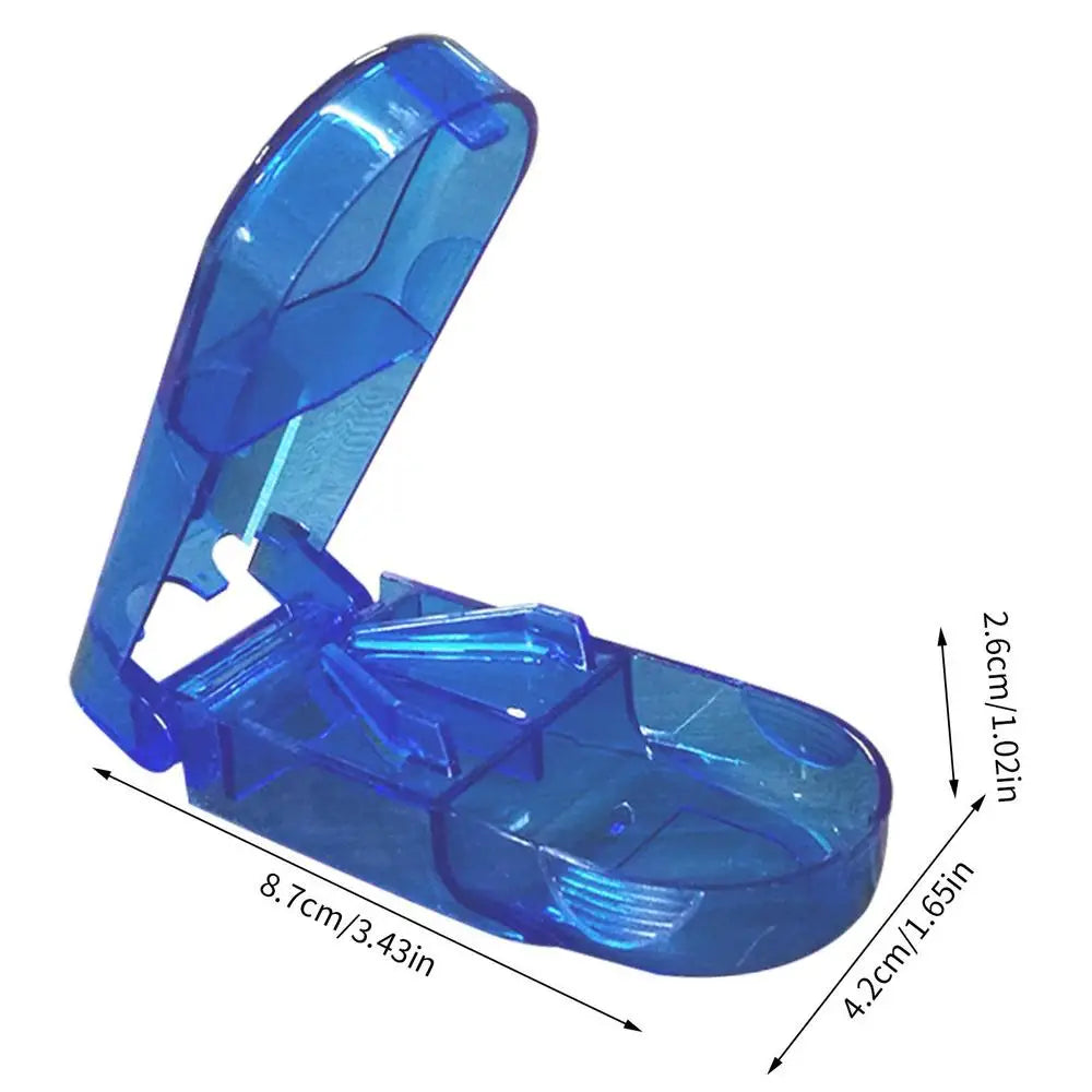 Portable Multiple Pill Dispenser Multifunctional Medicine Crusher Clear Vitamin And Medicine Crusher For Adults And Children Qme Blue