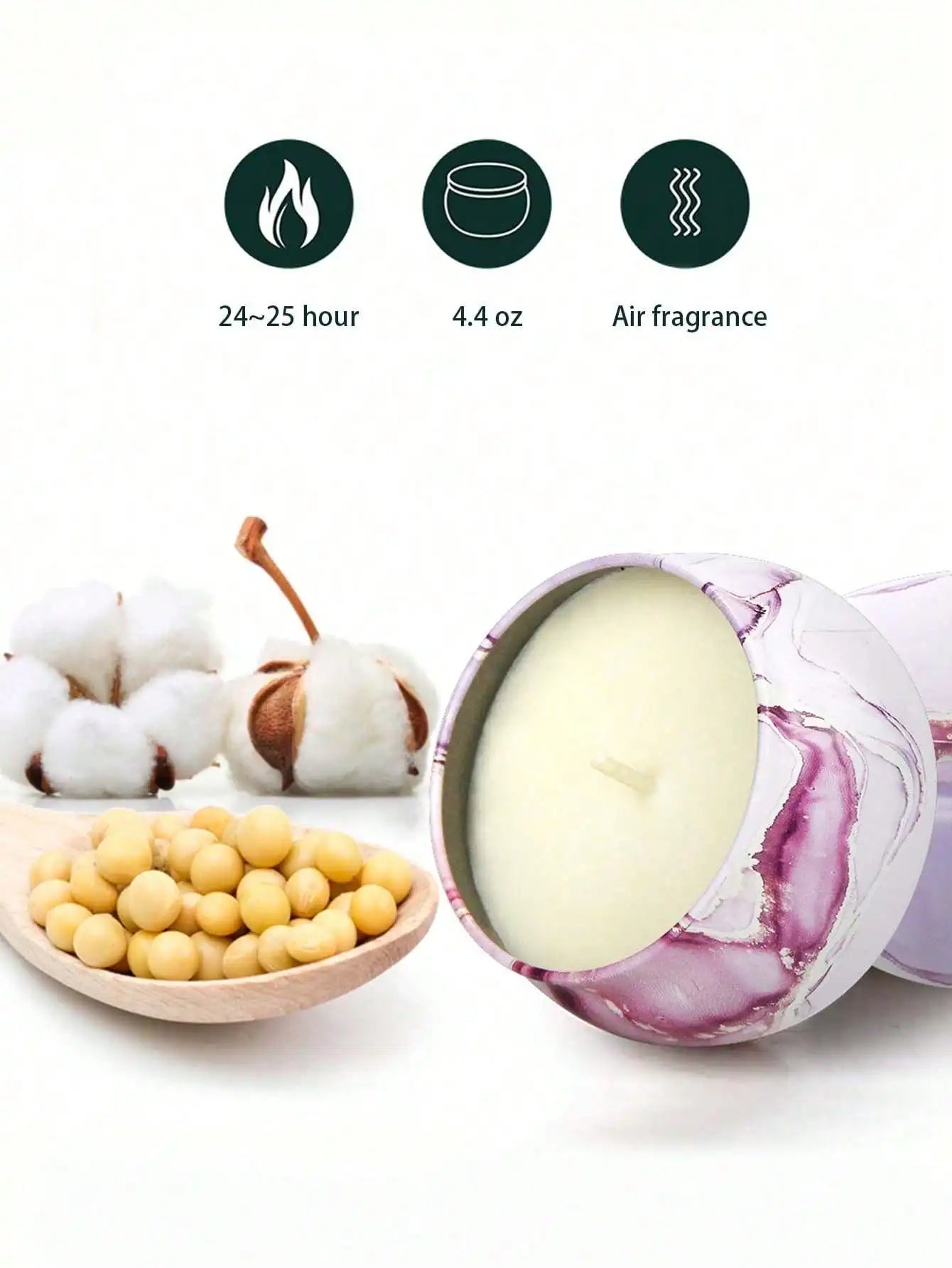 4 Cans Melt Wax Aromatherapy Homemade Soy Candle Cup Flower Candles Qme