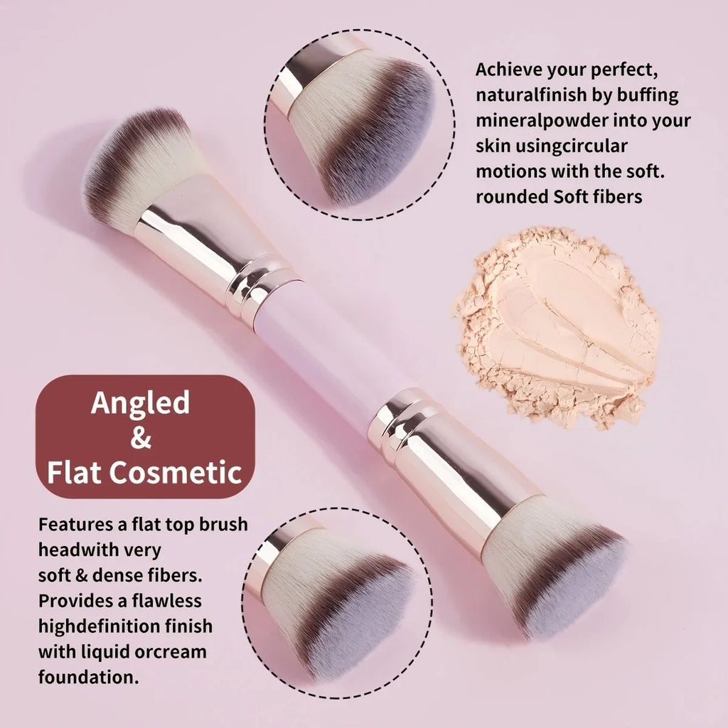 Large Double-ended Makeup Brushes Soft Bristle Foundation Blush Qme