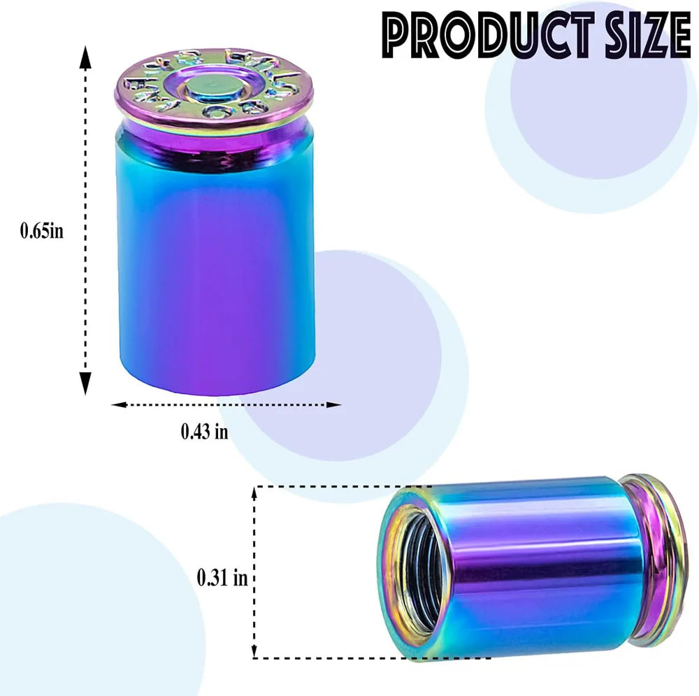 4PCS Bullet Shell Tire Valve Stem Caps, Aluminum Alloy Car Air Stem Cap for Cars, SUV, Trucks, Bikes, Motorcycles, Bicycles Qme