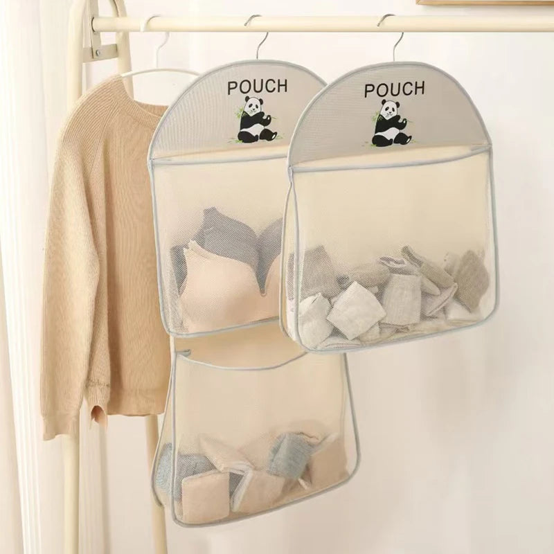 Multi-layer Storage Mesh Bag Save Space Large Capacity Socks Bags Qme