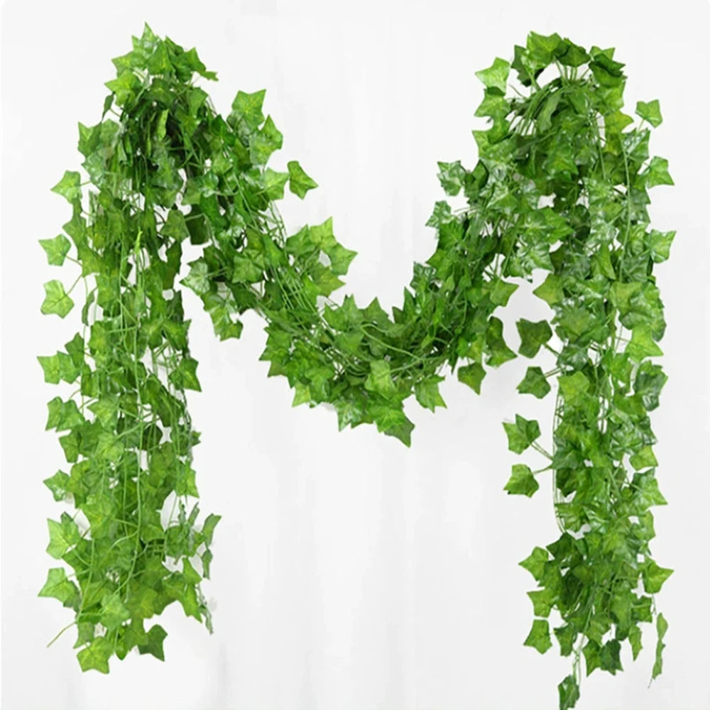 1PC Artificial Vine, Grape Leaves, Plastic Pothos Leaves, Green Plants, Ceiling Decoration, Artificial Green Leaf Vine Qme 1pcs creeper leaves