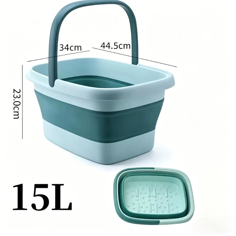 Foldable Foot Bath Massage Bucket Portable Folding Soaking Basin Spa Qme