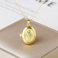 New Trendy Openable Religious Virgin Mary Saint Jude Zircon Photo Box Pendant Necklace for Female Male Daily Party Jewelry Qme 9