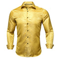 Single Paisley Long Sleeve Shirt Men, Gold or Purple or Black or Blue or Brown, Loose Button Collar Daily Casual Wear Qme CYDJ1008 2XL