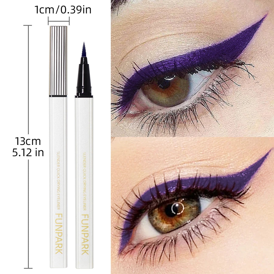 Purple Fine Liquid Eyeliner Long Lasting Eye Pen Waterproof Qme