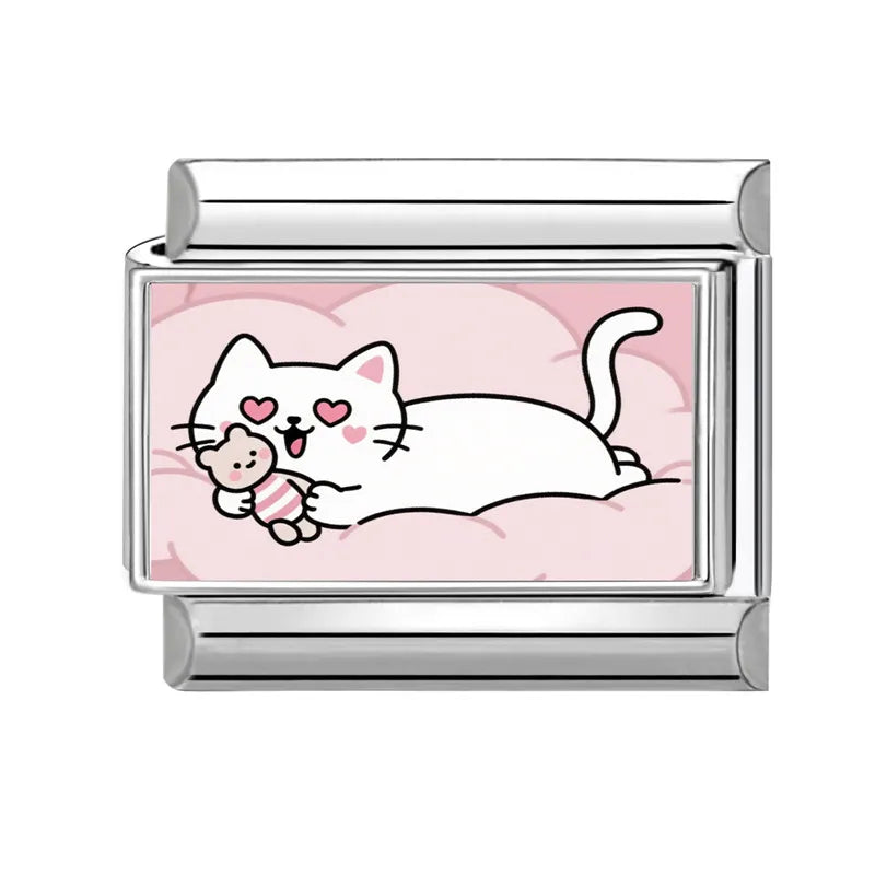 Wholesale 2025 Cute Leaf Cats Dogs Rabbit Samoyed Italian Charm Link