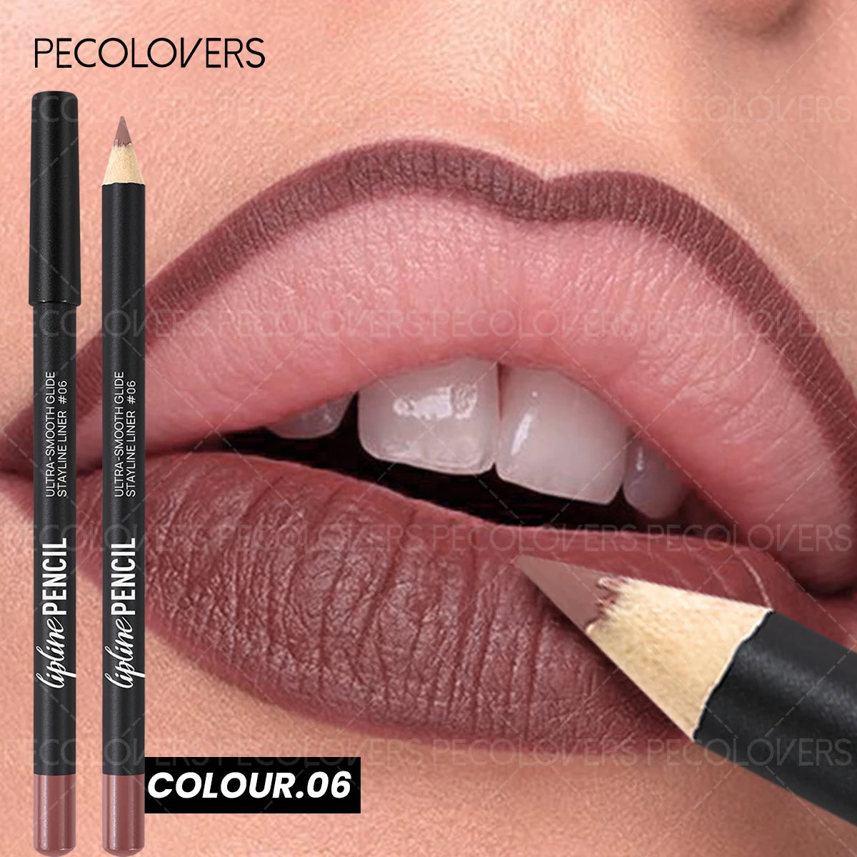 1PC Lipliner Lipstick, Plump and Charming Lips, Nude Brown, with A Variety of Makeup, Lip Cosmetics Qme 06