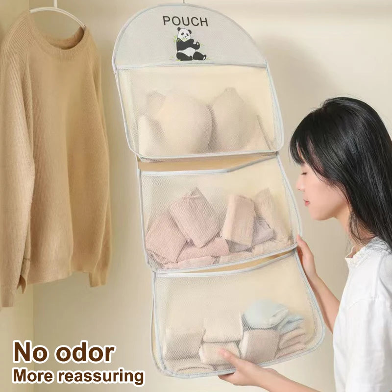 Multi-layer Storage Mesh Bag Save Space Large Capacity Socks Bags Qme