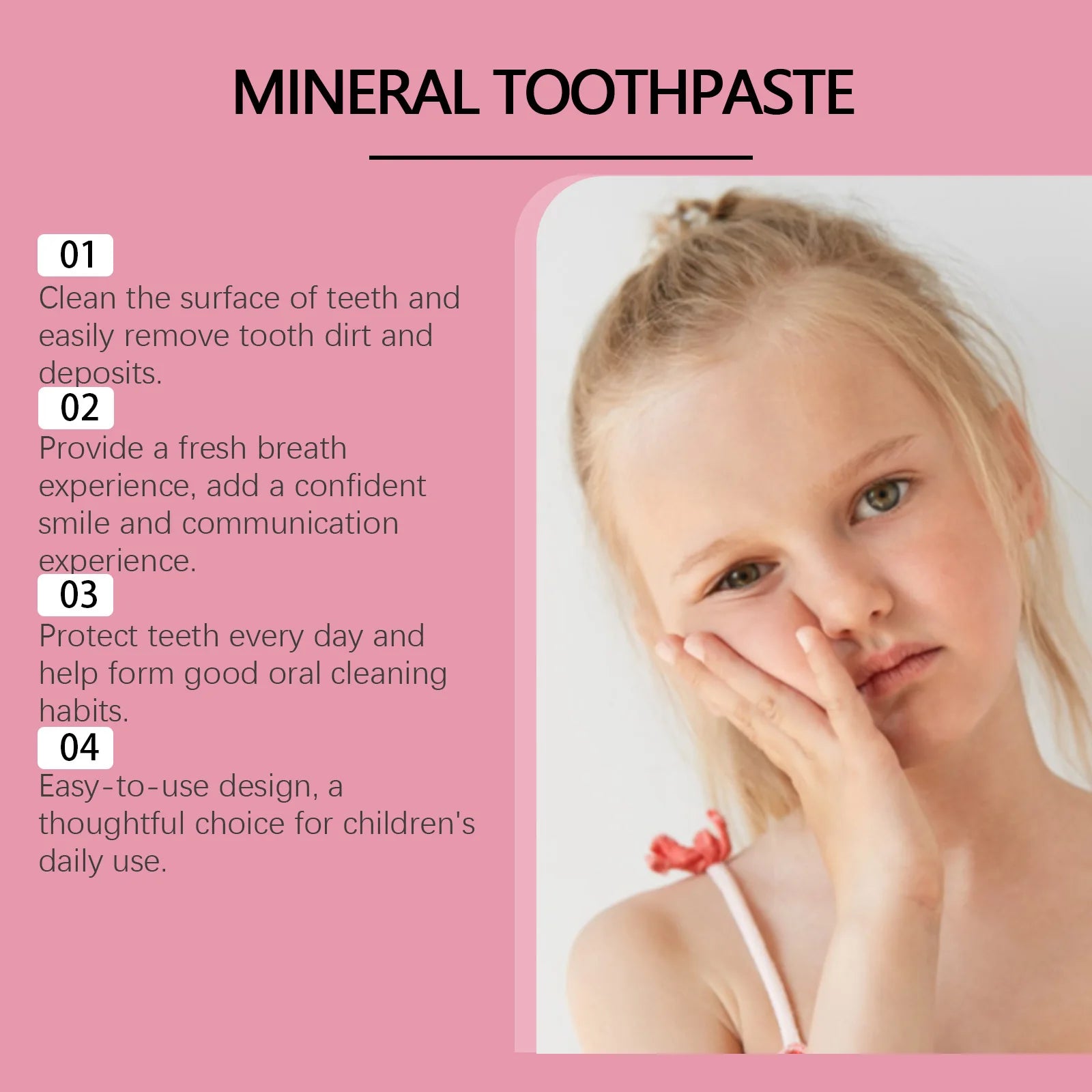 Oralhoe Kids Toothpaste Clean Teeth Whitening Night Teeth Protection Strawberry Flavor Mineral Toothpaste with Hydroxyapatite Qme