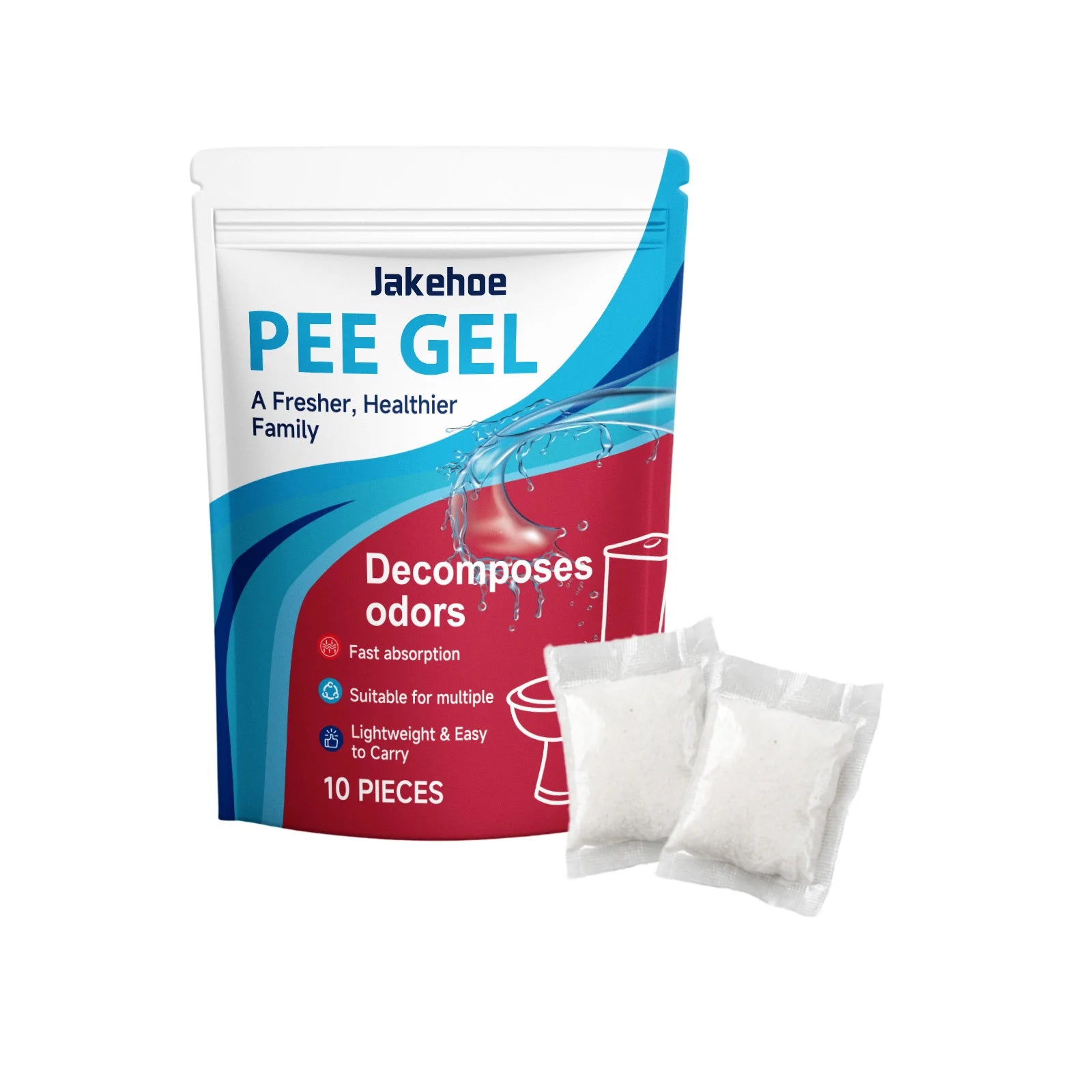 Pee Gel Urine Solidifier Packs Eliminates Urine Odors Fast-Acting Absorption Camping Travel Sanitary Solution Absorbent Powder Qme 1 x 10pcs Boxed