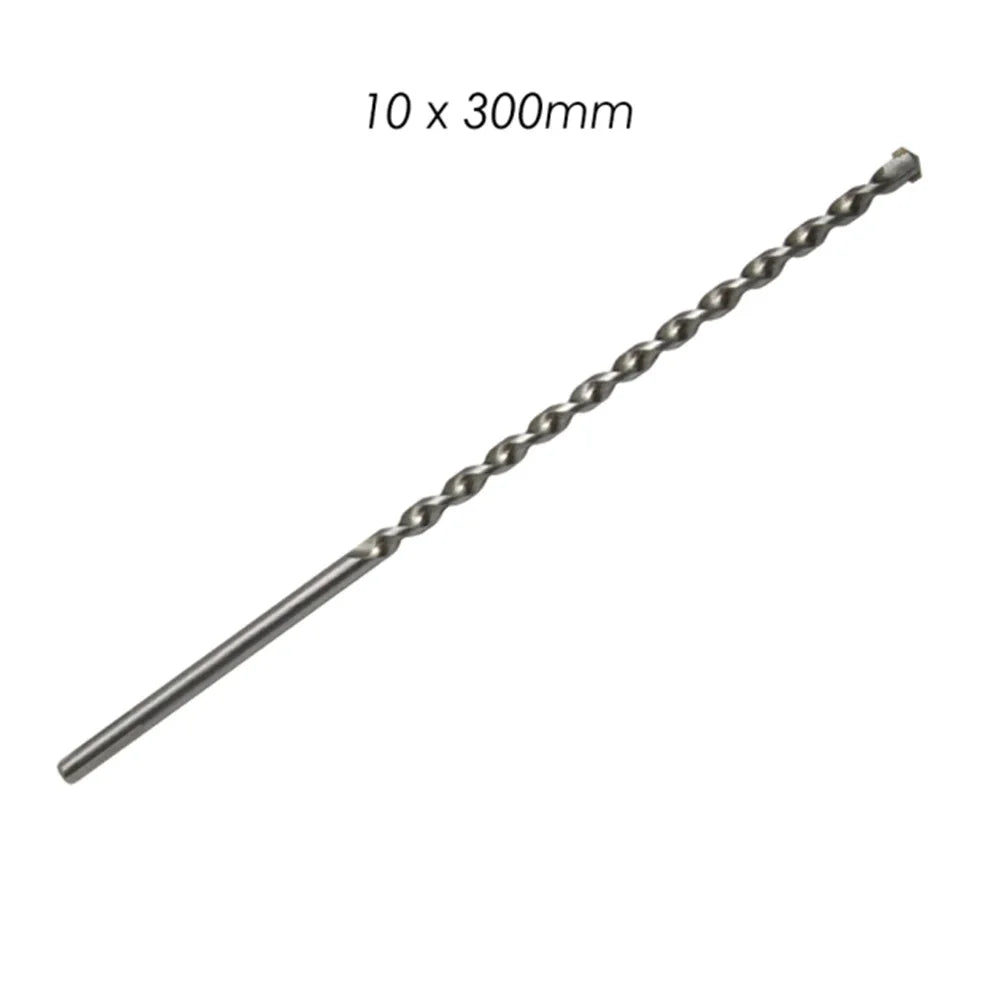 300mm Long Masonry Concrete Impact Drill Bit Triangle Shank 6 8 10 12 16mm Drilling Bits For Penetrating The Wall Power Tool Qme 10x300mm
