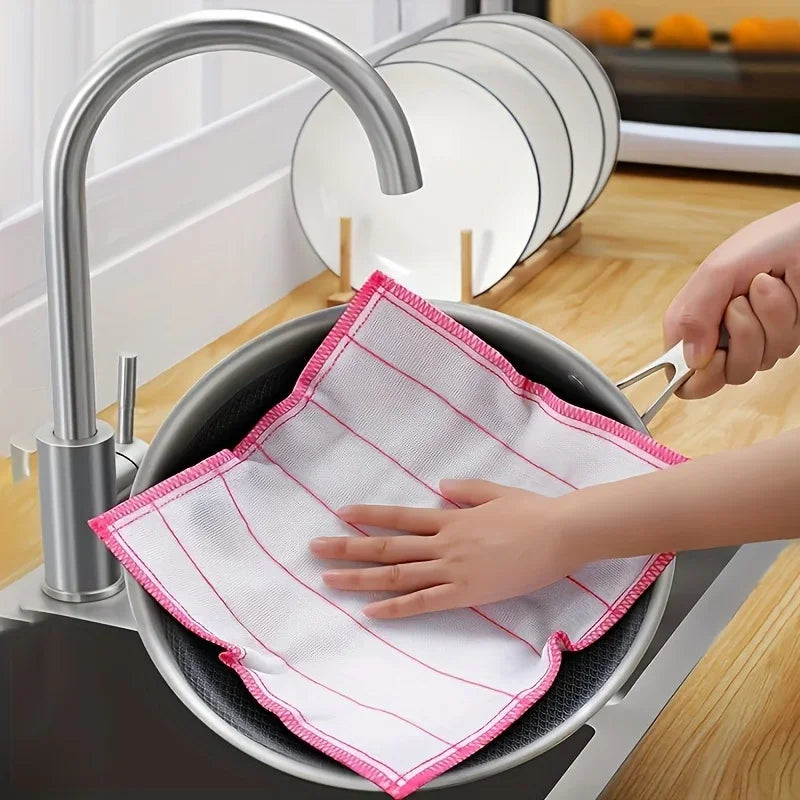 Super absorbent thick type dishcloth - Reusable kitchen, bathroom and outdoor cleaning towel Qme