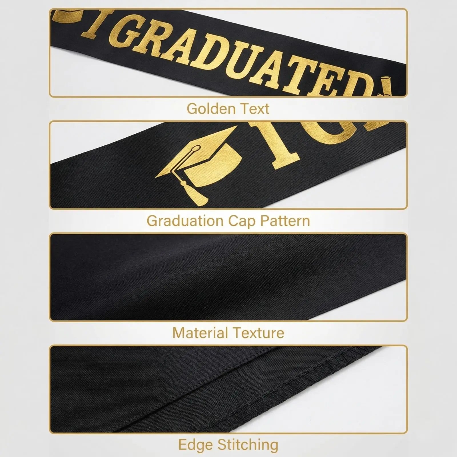 Unisex Graduation Cap with Sash Graduation Stole Set Commencement High School Graduation College Graduate Photograph Supplies Qme